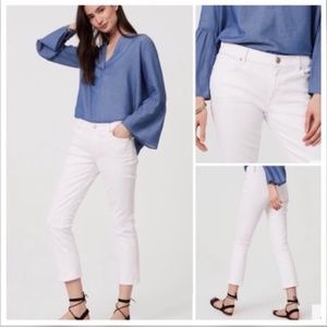 Loft Modern Fit Kick White Crop Capri Jeans